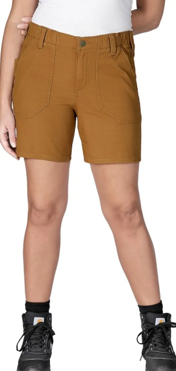 Carhartt Relaxed Fit Canvas Work Short naisten shortsit, Carhartt® Brown