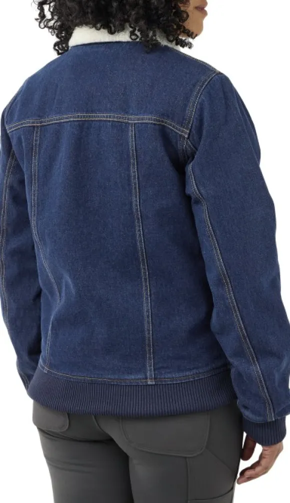 Carhartt Relaxed Fit Denim Sherpa Lined Jacket naisten vuorattu farkkutakki