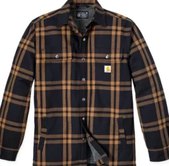 Carhartt Roane Hooded Shirt Jacket vuorillinen paita, Black