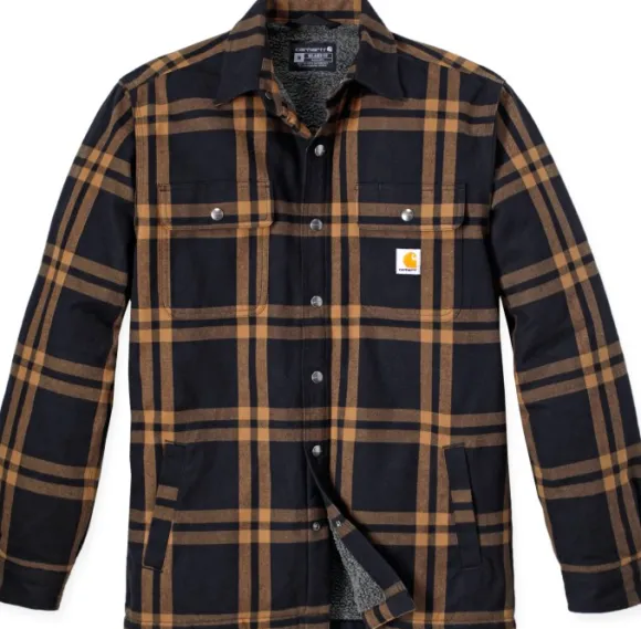 Carhartt Roane Hooded Shirt Jacket vuorillinen paita, Black