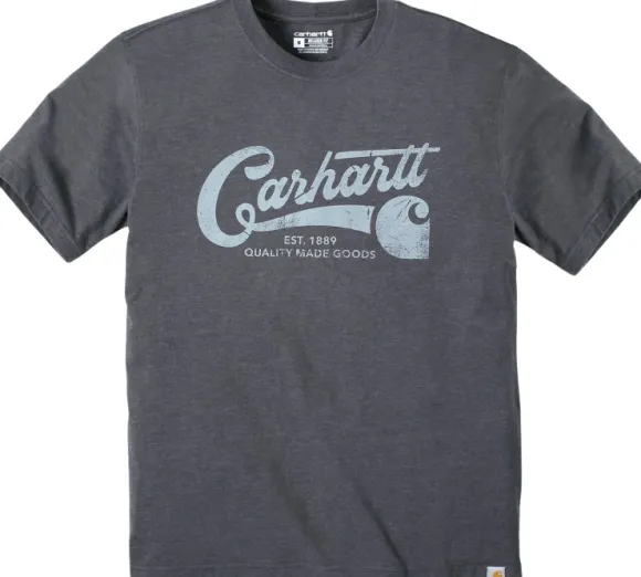 Carhartt S/S Script Graphic T-Shirt paita, Carbon Heather