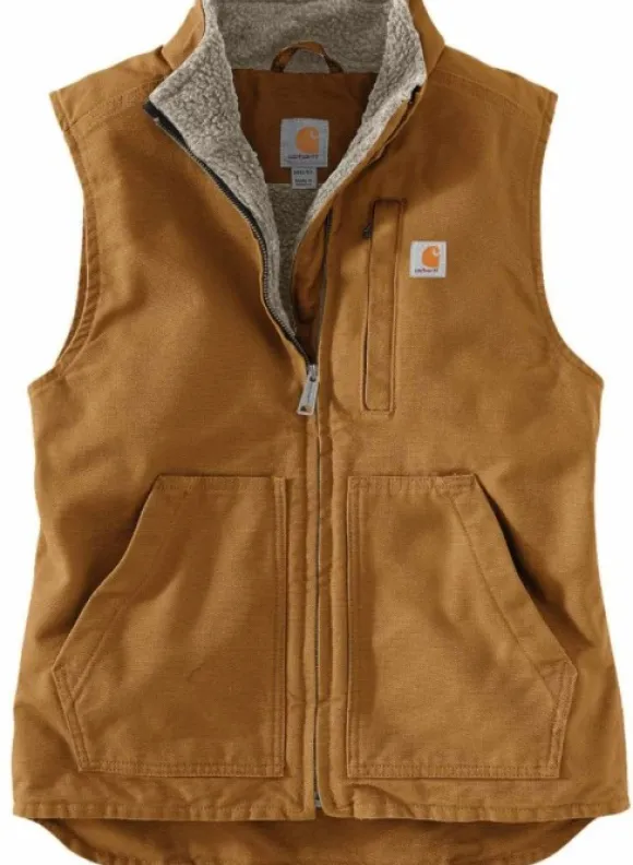 Carhartt vuorattu Mock Neck naisten liivi, ruskea