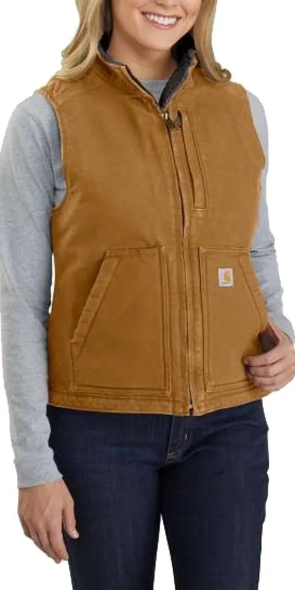 Carhartt vuorattu Mock Neck naisten liivi, ruskea