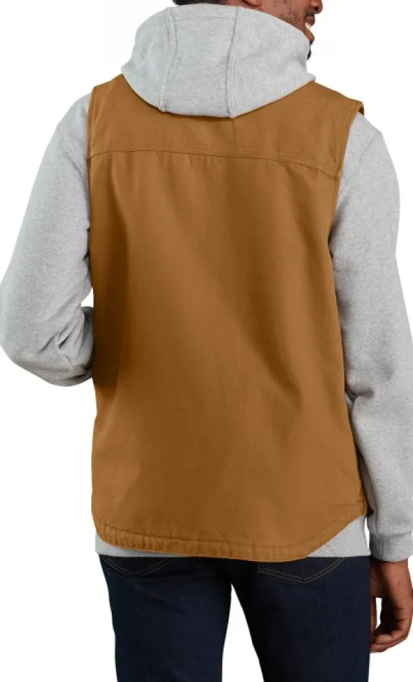 Carhartt Washed Duck Lined Mockneck Vest fleeceliivi, Carhartt® Brown