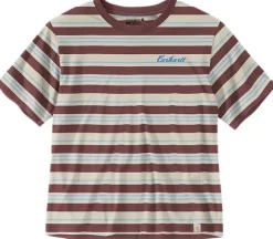 Carhartt W's Fiber Series Striped S/S T-Shirt Barnwood Stripe