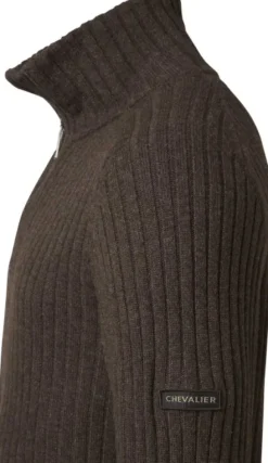 Chevalier Antony Half Zip Wool Pullover neulepaita, Antler Brown