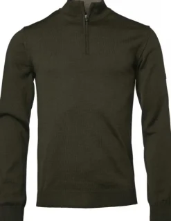 Chevalier M's Aston Half Zip Merino Pullover Leather Brown