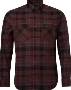 Chevalier M's Willow Flannel Shirt Wine Red Checked