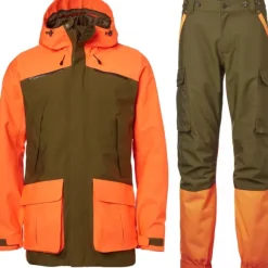 Chevalier Noux -metsästyspuku, vihreä-oranssi