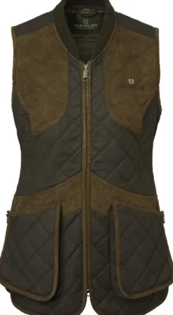 Chevalier Vintage Shooting Vest naisten ammuntaliivi, Leather Brown
