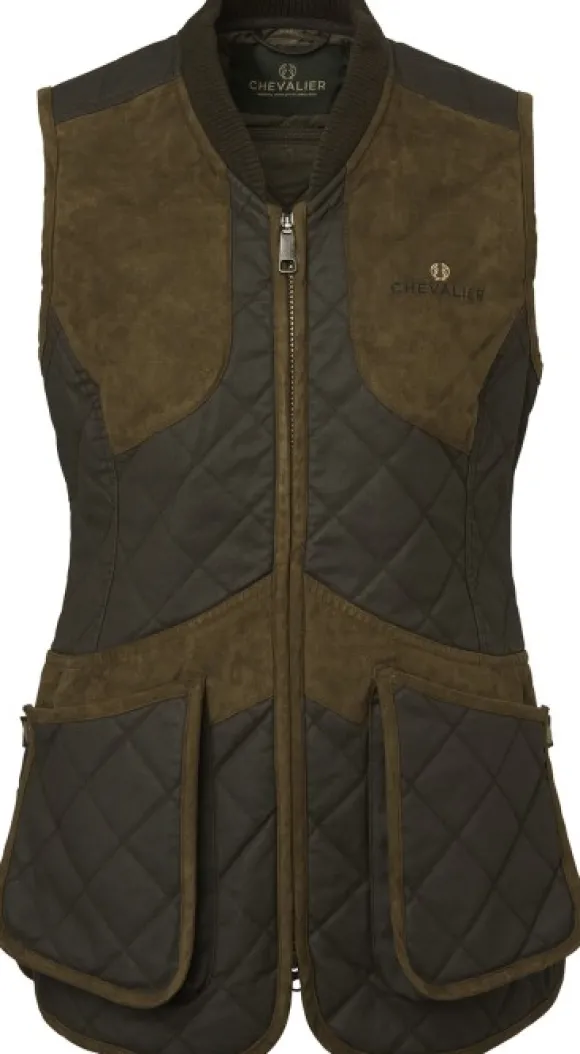 Chevalier Vintage Shooting Vest naisten ammuntaliivi, Leather Brown