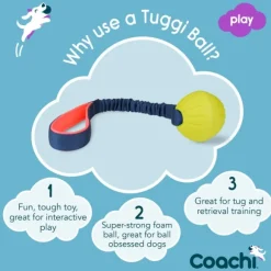 Coachi Tuggi Ball lelu joustolla, sininen/oranssi/lime