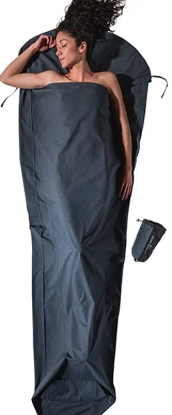 Cocoon TravelSheet -luomupuuvillainen makuupussilakana, tummanharmaa