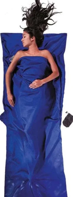 Cocoon TravelSheet Silk silkkinen makuupussilakana, tummansininen