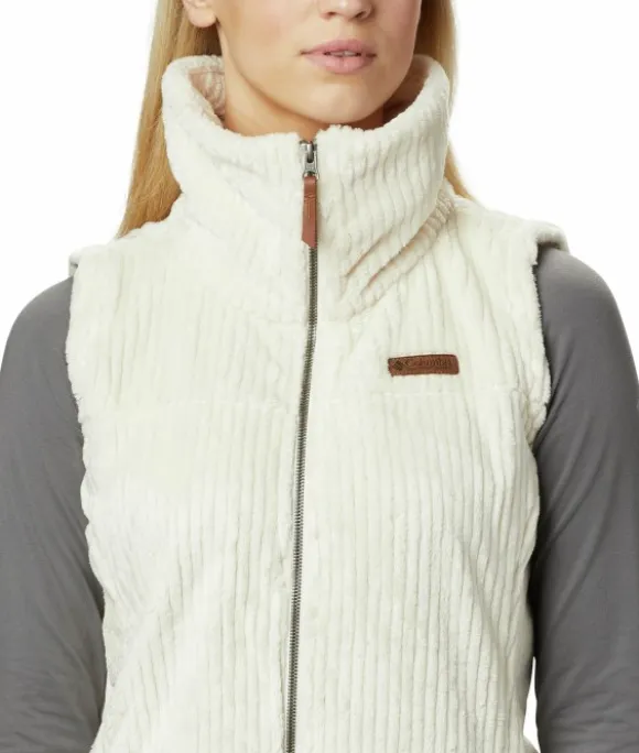 Columbia Fire Side Sherpa Vest naisten fleeceliivi, Chalk Stripe