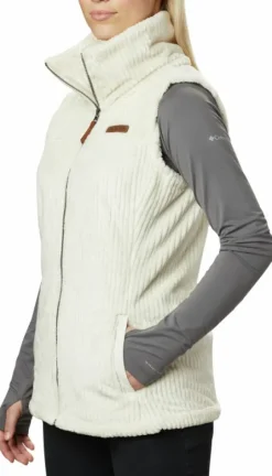Columbia Fire Side Sherpa Vest naisten fleeceliivi, Chalk Stripe