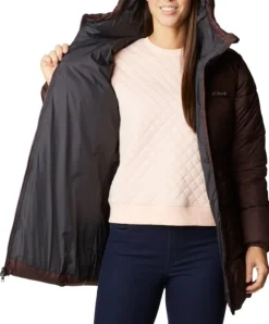 Columbia Puffect Mid Hooded Jacket naisten talvitakki, viininpunainen