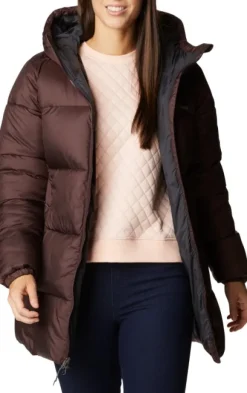 Columbia Puffect Mid Hooded Jacket naisten talvitakki, viininpunainen