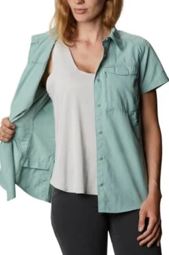 Columbia W's Silver Ridge 2.0 Short Sleeve kauluspaita, sinivihreä