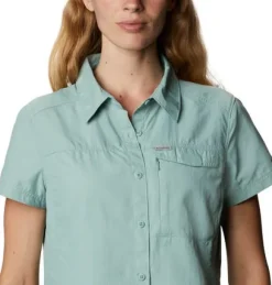Columbia W's Silver Ridge 2.0 Short Sleeve kauluspaita, sinivihreä