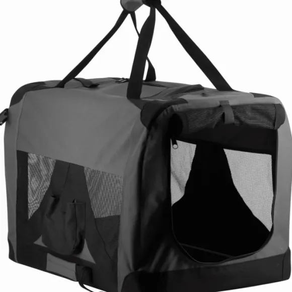 Companion Pet Soft Crate kuljetuskoppa, harmaa/musta, S