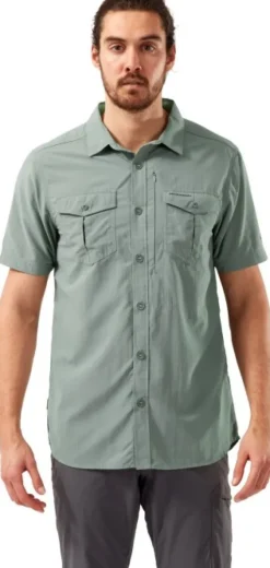 Craghoppers M's NosiLife Adventure lyhythihainen kauluspaita, siniharmaa