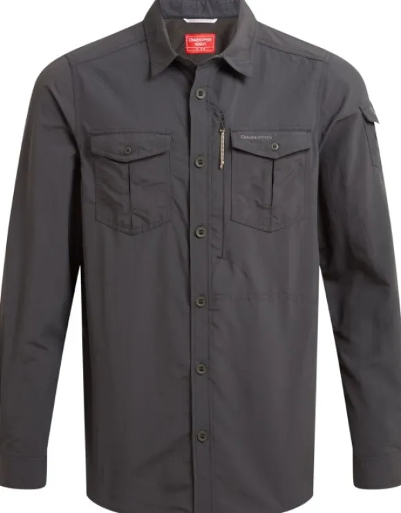 Craghoppers M's NosiLife Adventure Long Sleeved Shirt III Black Pepper