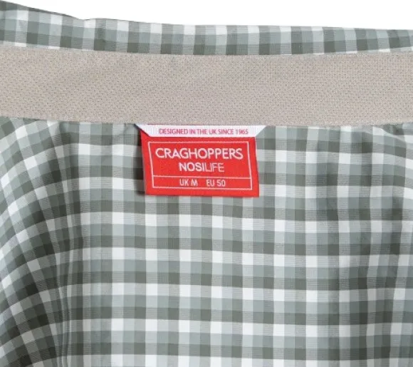 Craghoppers M's NosiLife Nuoro Check Long Sleeved Shirt Lichen Green / Ecru Check