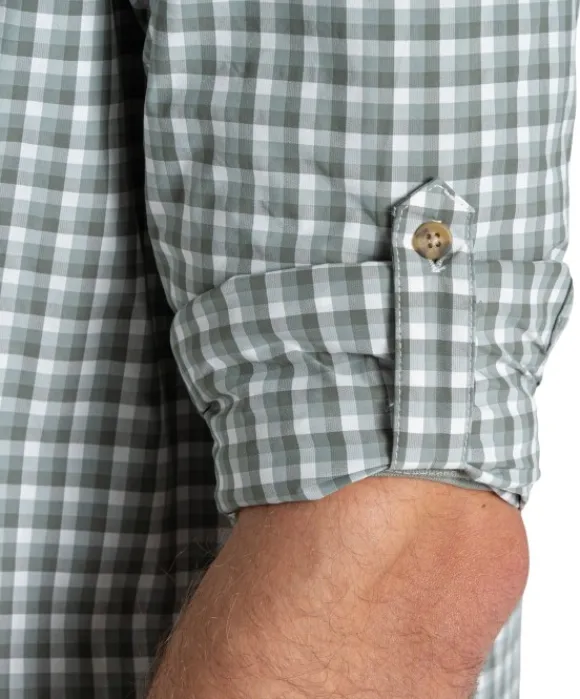 Craghoppers M's NosiLife Nuoro Check Long Sleeved Shirt Lichen Green / Ecru Check