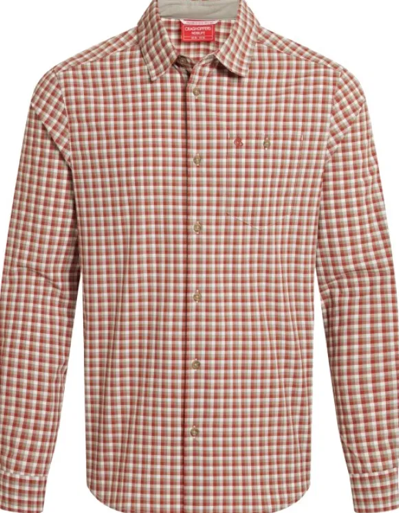 Craghoppers M's NosiLife Nuoro Check Long Sleeved Shirt Red Beach Check