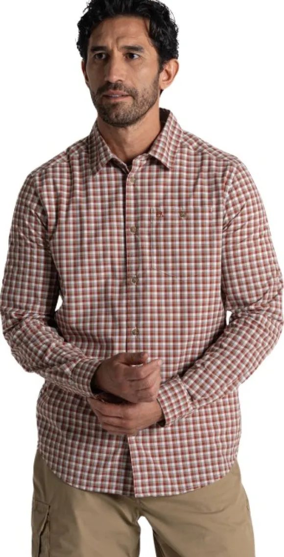 Craghoppers M's NosiLife Nuoro Check Long Sleeved Shirt Red Beach Check
