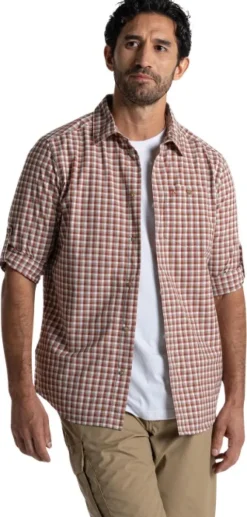 Craghoppers M's NosiLife Nuoro Check Long Sleeved Shirt Red Beach Check