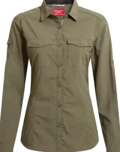 Craghoppers NosiLife Adventure LS Shirt III naisten paita, Wild Olive