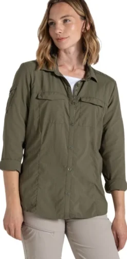 Craghoppers NosiLife Adventure LS Shirt III naisten paita, Wild Olive