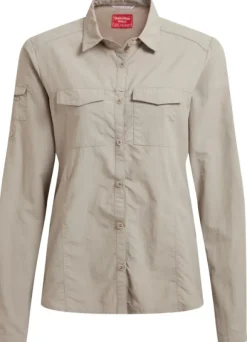 Craghoppers W's NosiLife Adventure Long Sleeved Shirt III Soft Mushroom