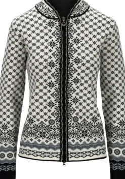 Dale of Norway Solfrid Jacket naisten neuletakki, Off White/Black/Schiefer Grau
