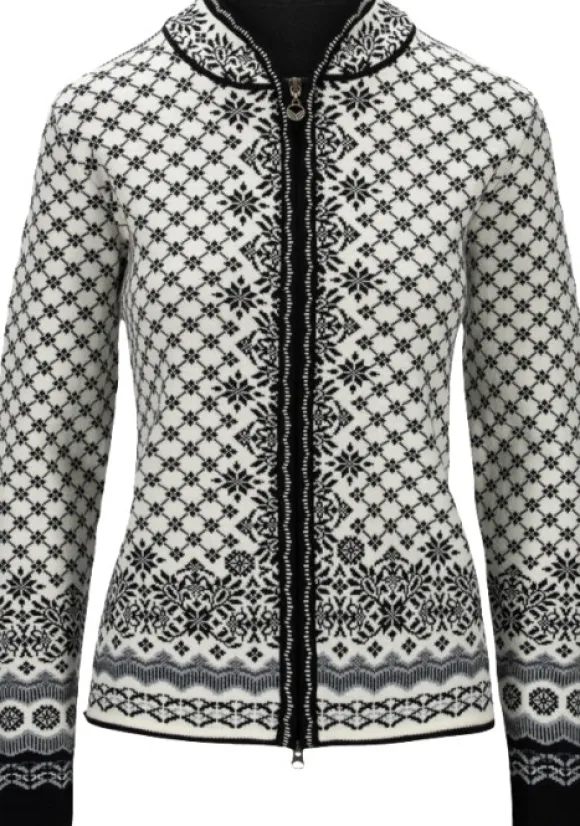 Dale of Norway Solfrid Jacket naisten neuletakki, Off White/Black/Schiefer Grau