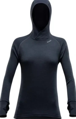 Devold Expedition Woman Hoodie naisten merinohuppari, musta
