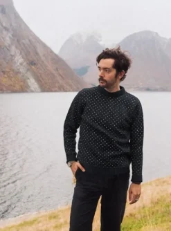 Devold Sörisen Wool Sweater Unisex villapaita, Ink/Off White