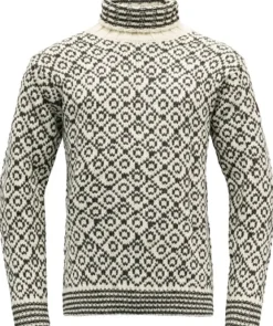 Devold Svalbard Sweater High Neck Unisex Off White/Anthracite