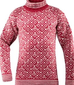 Devold Svalbard Sweater High Neck Unisex Hindberry/Off White