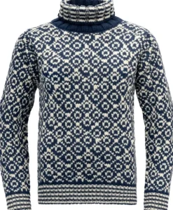 Devold Svalbard Wool High Neck villapaita, unisex, musta/valkoinen