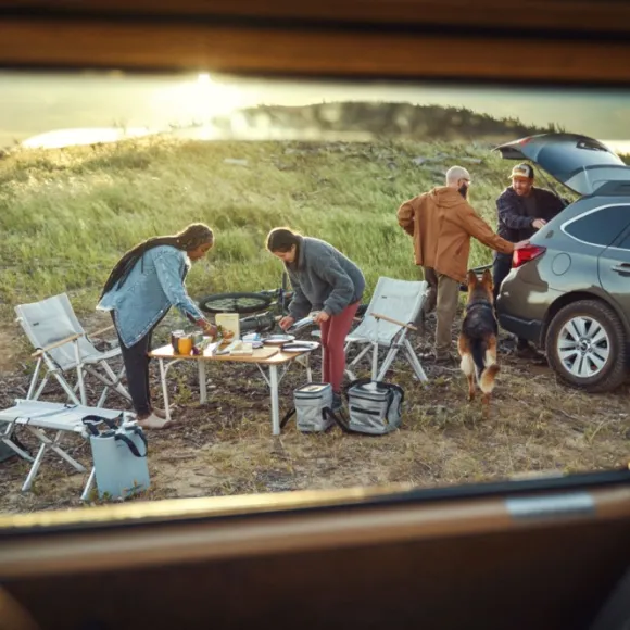 Dometic Compact Camp Table Bamboo taitettava retkipöytä