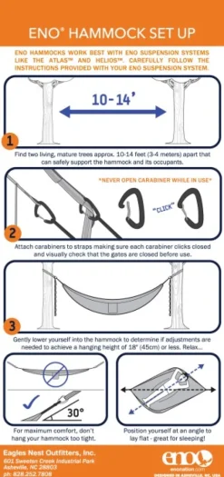 Eno Atlas Suspension System kiinnityshihna riippumatolle, musta