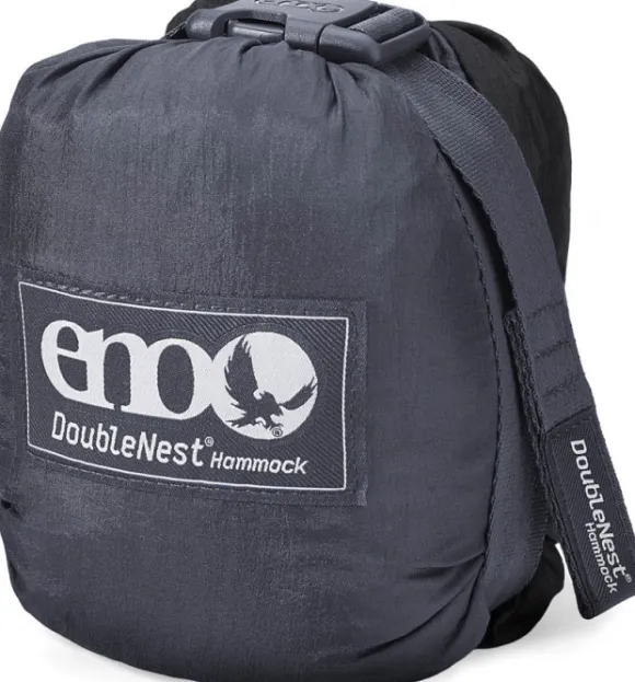 Eno DoubleNest Bluesign kahden hengen riippumatto, tummanharmaa/musta