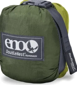 Eno DoubleNest Bluesign kahden hengen riippumatto, oliivi/vaaleanvihreä