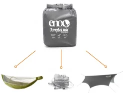 Eno JungleLink Shelter System riippumattosetti, harmaa/vihreä
