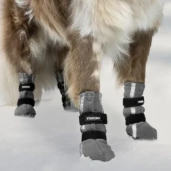 FinNero Hundsko HALLA koiran tossut, XL, 4-pack, Reflex Grå