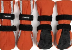 FinNero Hundsko HALLA koiran tossut, XL, 4-pack, Reflex Orange