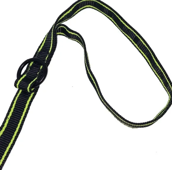 FinNero POWER talutushihna jousto-osiolla, musta/keltainen